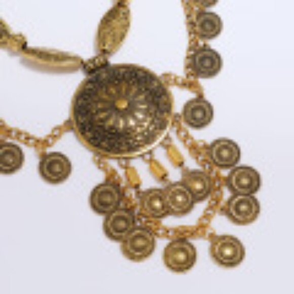 #056  Ethnic Wind Alloy Coin Personality Retro Collarbone Multi-layer Necklace - Picture 4 of 6